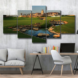 Jumeirah G Estates (Earth) Golf Courses At Dubai, United Arab Emirates, Golf Art Print, 5 Panels Canvas Prints Wall Art