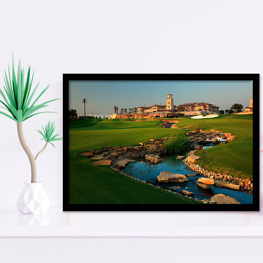Jumeirah G Estates (Earth) Golf Courses At Dubai, United Arab Emirates, Golf Sport Print, Golf Lover, Framed Art Prints Home Decor