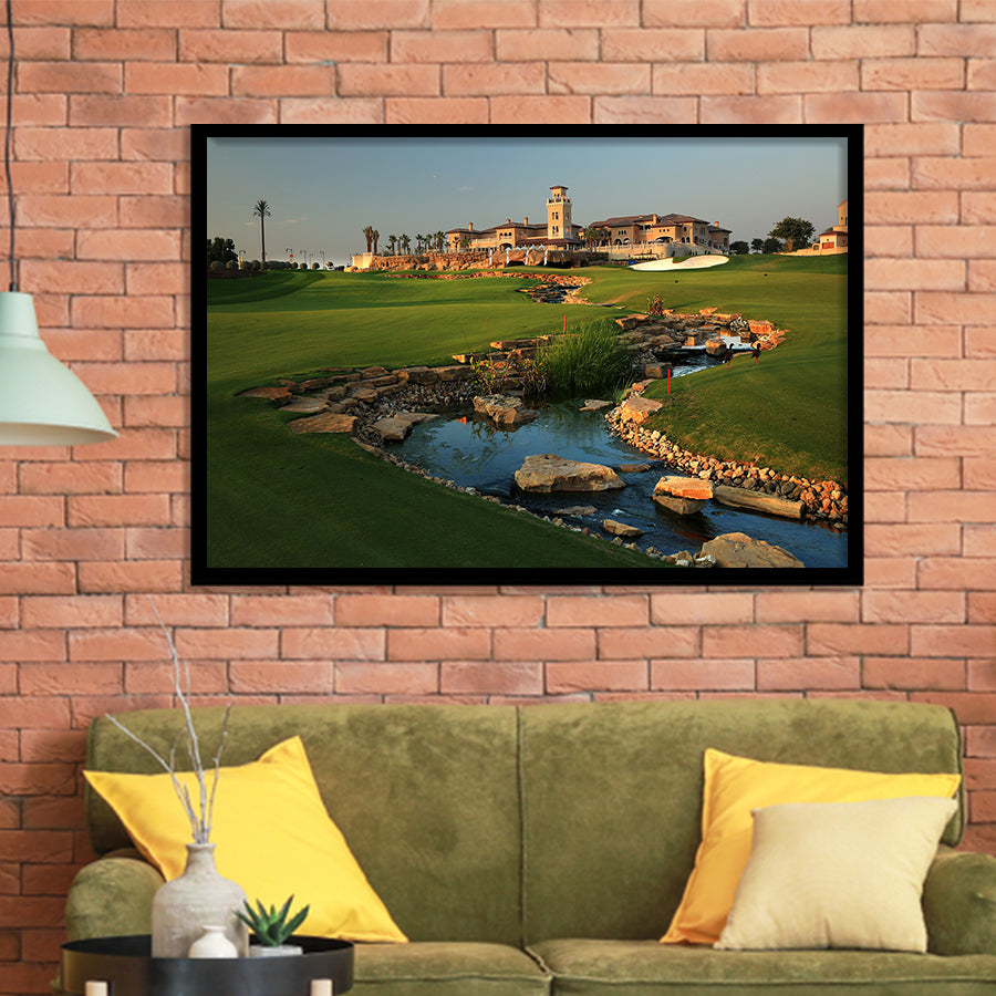 Jumeirah G Estates (Earth) Golf Courses At Dubai, United Arab Emirates, Golf Sport Print, Golf Lover, Framed Art Prints Home Decor