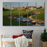 Jumeirah G Estates (Earth) Golf Courses At Dubai, United Arab Emirates, 5 Panels Extra Large Canvas Prints Wall Art Decor