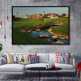 Jumeirah G Estates (Earth) Golf Courses At Dubai, United Arab Emirates, Framed Canvas Prints Wall Art Decor, Floating Frame