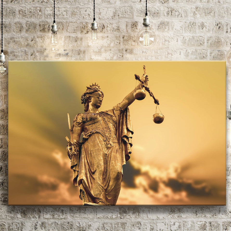 Justice, Gift for Lawyer Office Decor Judge Canvas Prints Wall Art Home Decor - Painting Canvas, Ready to hang