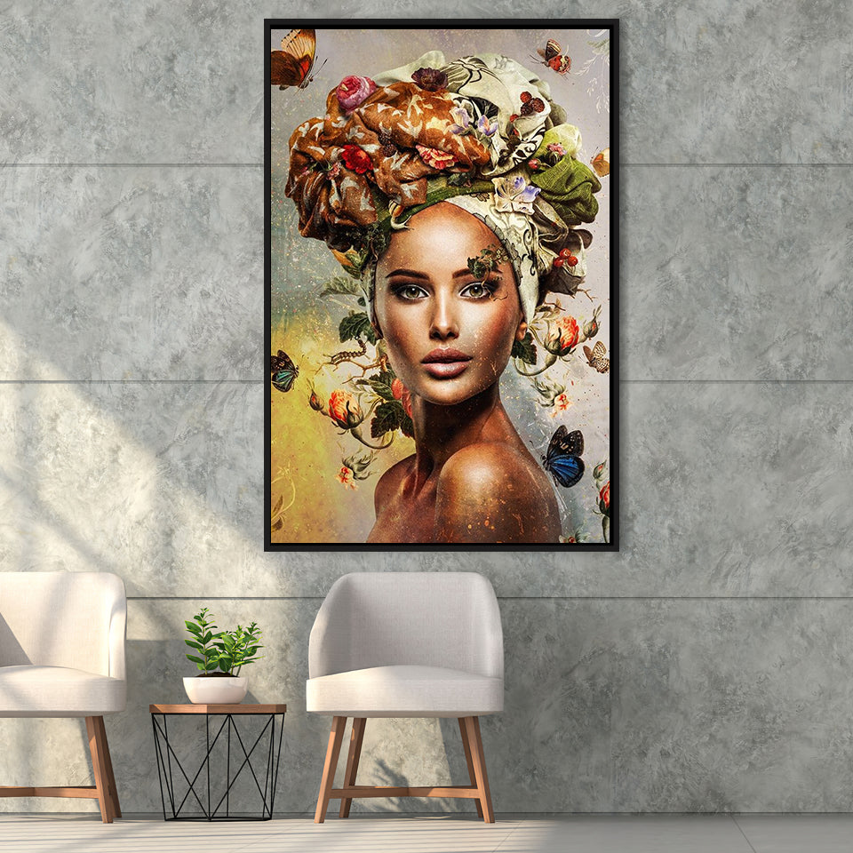 Kimberley Framed Canvas Prints Wall Art Home Decor - Painting Canvas,Black Frame, Ready to hang