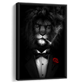 King Of The Jungle XIV Framed Canvas Prints Wall Art Home Decor - Painting Canvas,Black Frame, Ready to hang