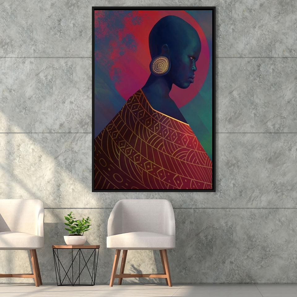 Kusimama Framed Canvas Prints Wall Art Home Decor - Painting Canvas,Black Frame, Ready to hang