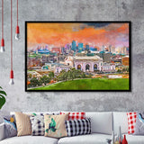 Kansas City Missouri Usa Downtown Skyline City Art Watercolor Framed Art Prints Wall Art Decor,Framed Picture