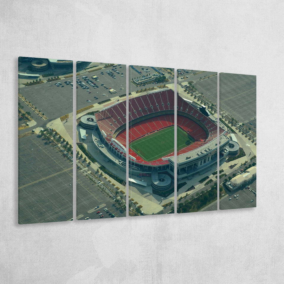 Kansas City Chiefs Stadium Canvas Prints Arrowhead Stadium Wall Art,Multi Panels B,Sport Stadium Art Prints, Fan Gift
