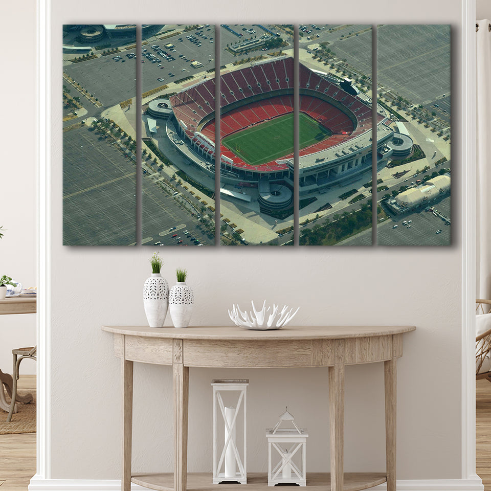 Kansas City Chiefs Stadium Canvas Prints Arrowhead Stadium Wall Art,Multi Panels B,Sport Stadium Art Prints, Fan Gift
