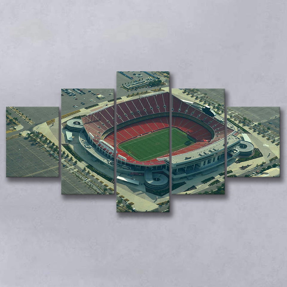 Kansas City Chiefs Stadium Canvas Prints Arrowhead Stadium Wall Art,Multi Panels,Sport Stadium Art Prints, Fan Gift