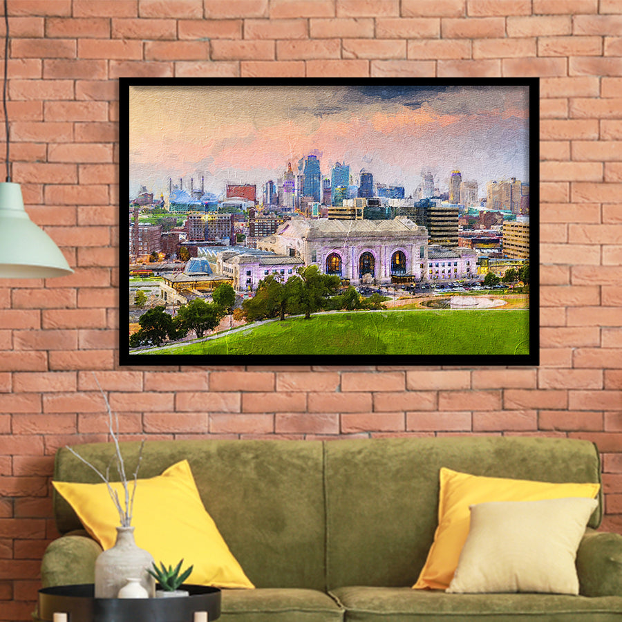 Kansas City Cityscape Framed Art Prints Wall Decor - Painting Prints, Framed Picture, Home Decor