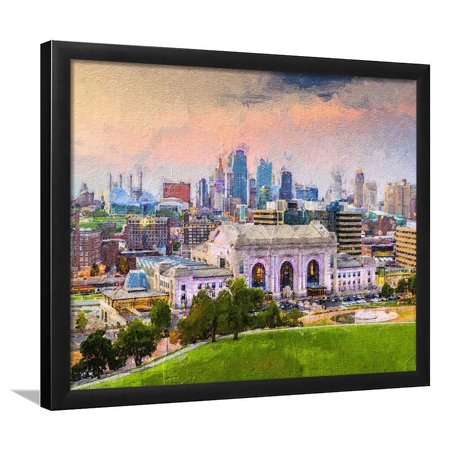 Kansas City Cityscape Framed Art Prints Wall Decor - Painting Prints, Framed Picture, Home Decor