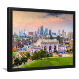 Kansas City Cityscape Framed Art Prints Wall Decor - Painting Prints, Framed Picture, Home Decor