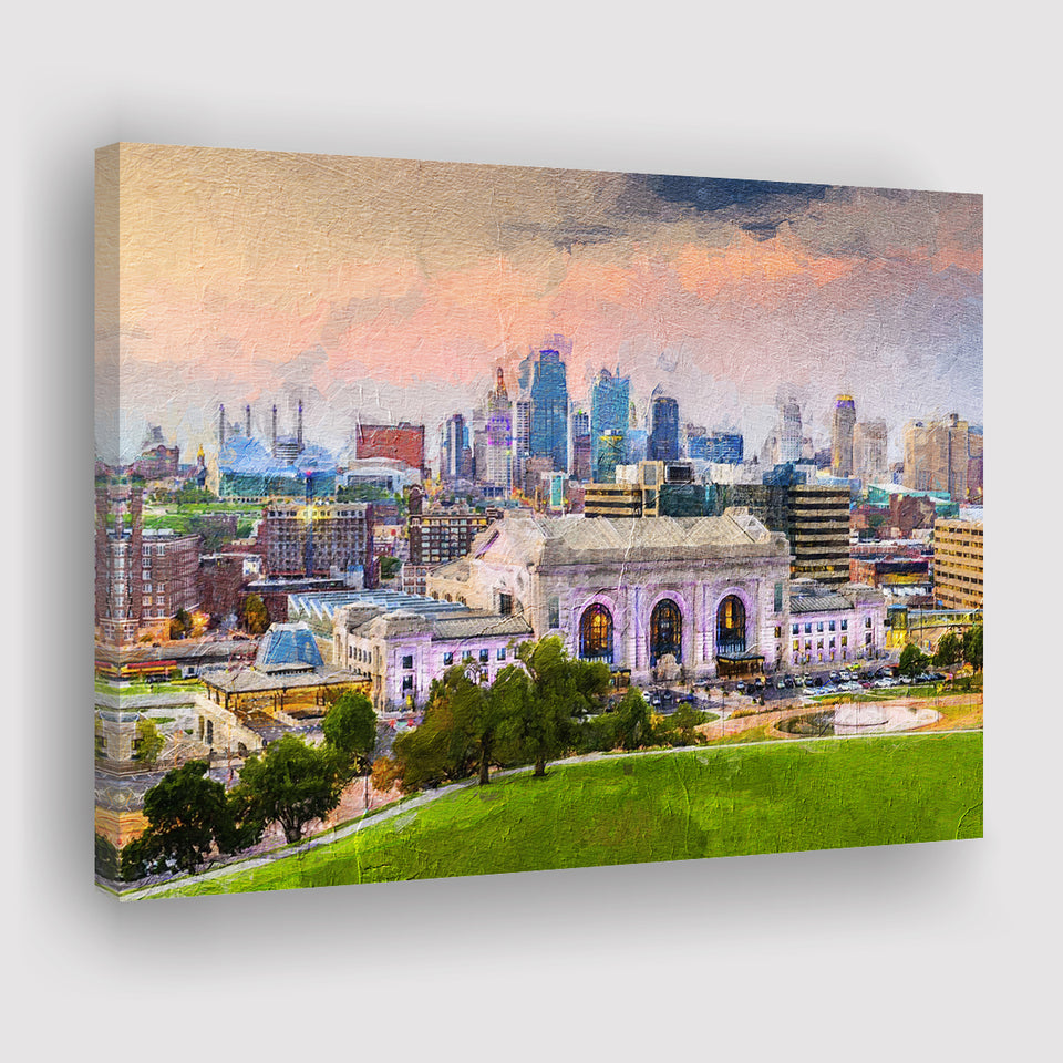 Kansas City Cityscape Canvas Prints Wall Art Decor - Paiting Canvas, Art Prints, Wall Decor, For Sale