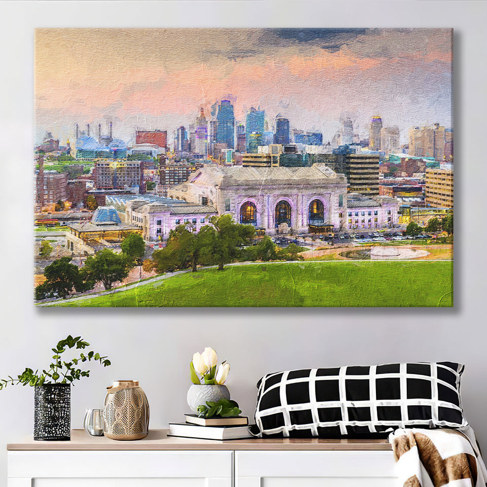 Kansas City Cityscape Canvas Prints Wall Art Decor - Paiting Canvas, Art Prints, Wall Decor, For Sale