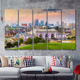 Kansas City Cityscape 5 Piece B Canvas Prints Wall Art Decor - Painting Canvas, Multi Panels