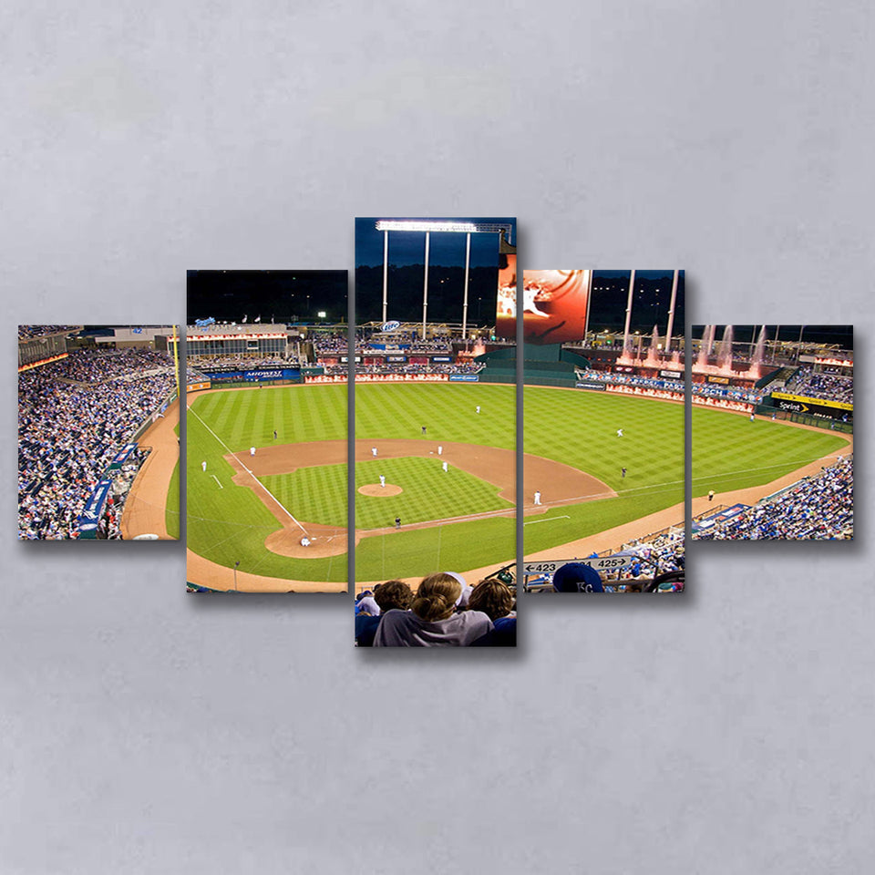 Kansas City Royals Wall Art Kauffman Stadium Canvas Prints,Multi Panels,Sport Stadium Art Prints, Fan Gift