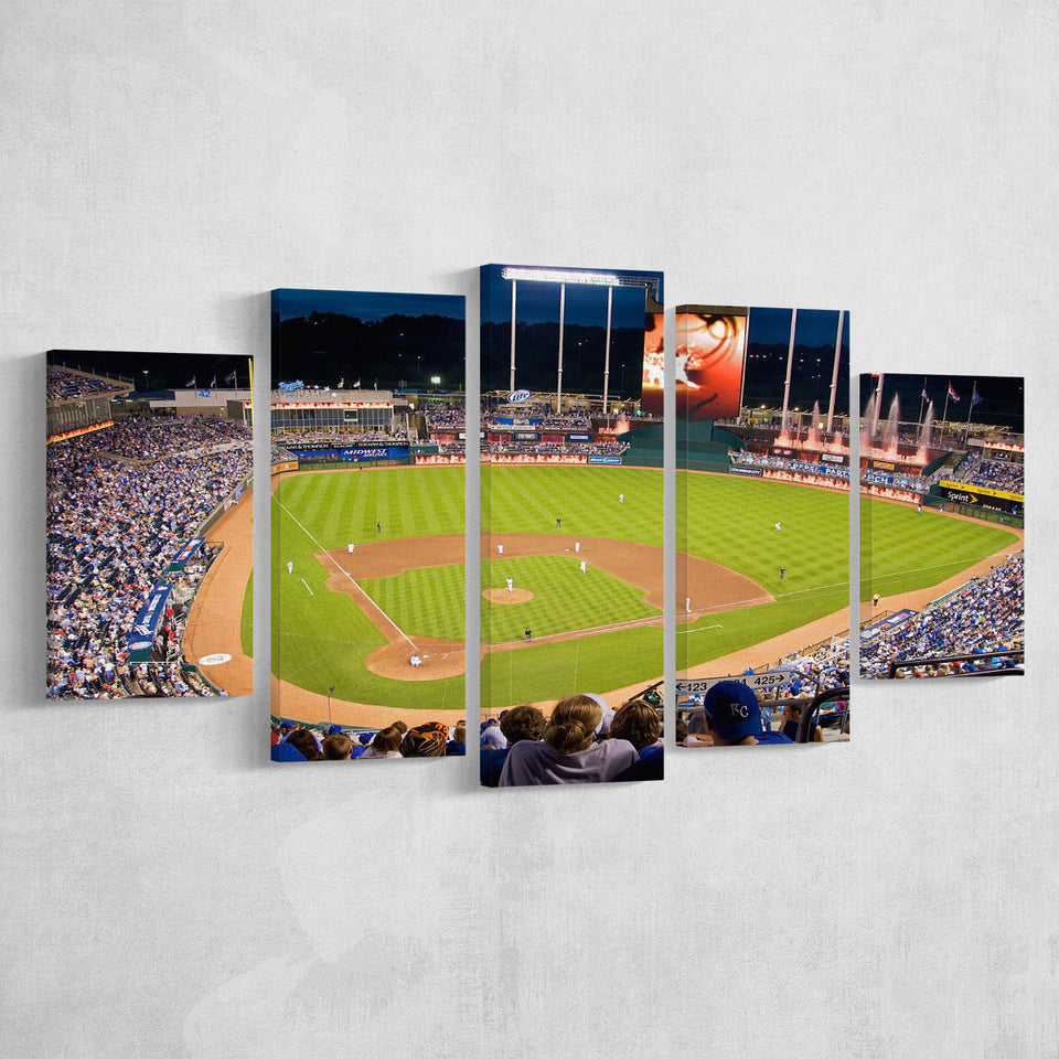 Kansas City Royals Wall Art Kauffman Stadium Canvas Prints,Multi Panels,Sport Stadium Art Prints, Fan Gift