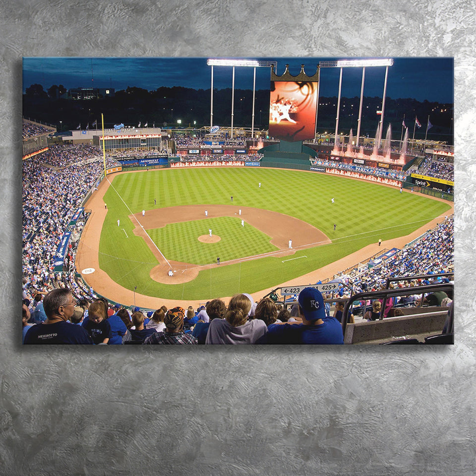 Kansas City Royals Wall Art Kauffman Stadium Canvas Prints,Sport Stadium Art Prints, Fan Gift, Wall Decor