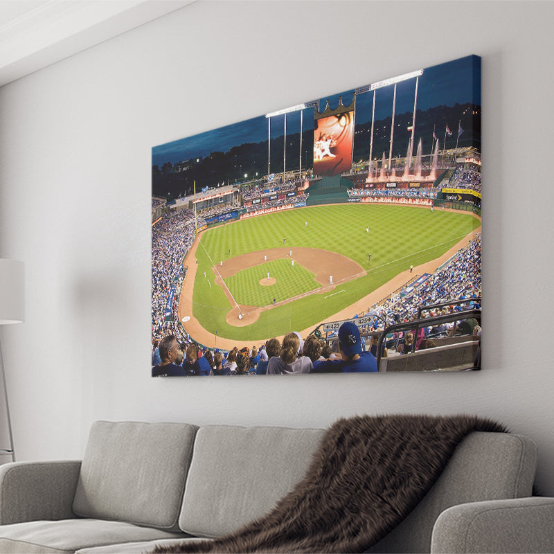 Kansas City Royals Wall Art Kauffman Stadium Canvas Prints,Sport Stadium Art Prints, Fan Gift, Wall Decor
