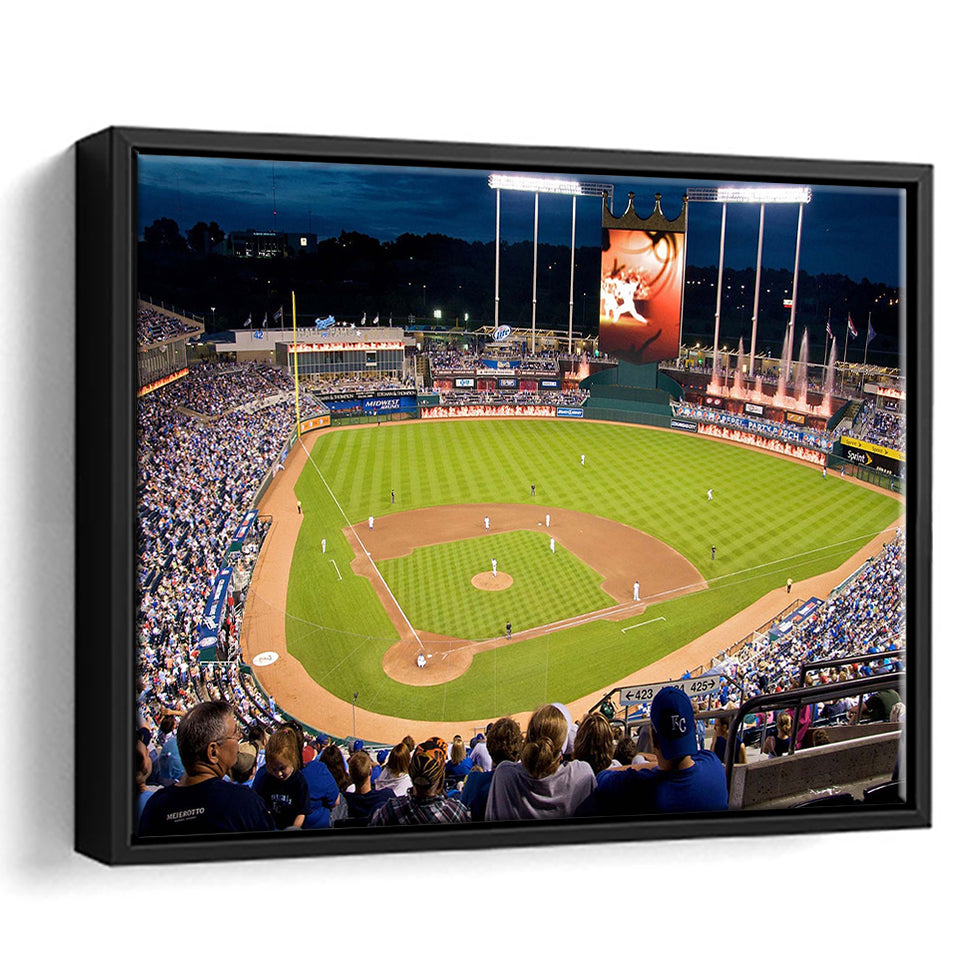 Kansas City Royals Wall Art Kauffman Stadium Framed Canvas Prints,Sport Stadium Art Prints, Fan Gift