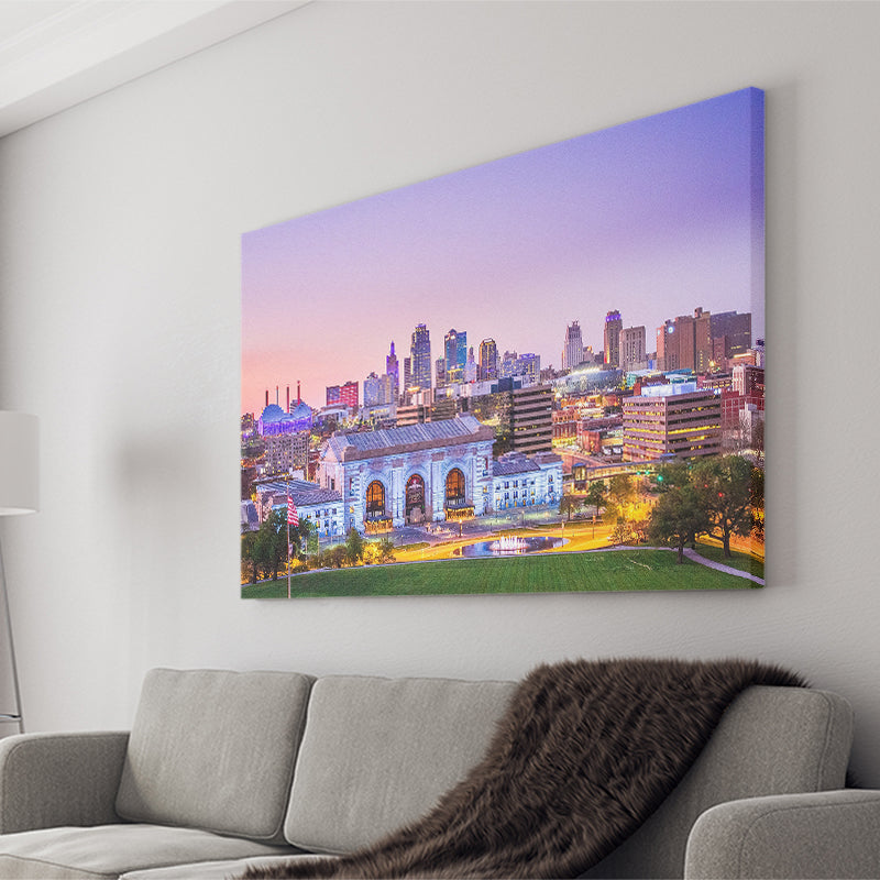 Kansas City Skyline, Kansas City Canvas Art Canvas Prints Wall Art Home Decor - Painting Canvas, Ready to hang