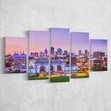 Kansas City Skyline, Kansas City Canvas Art Multi Panels,Canvas Prints Wall Art Home Decor
