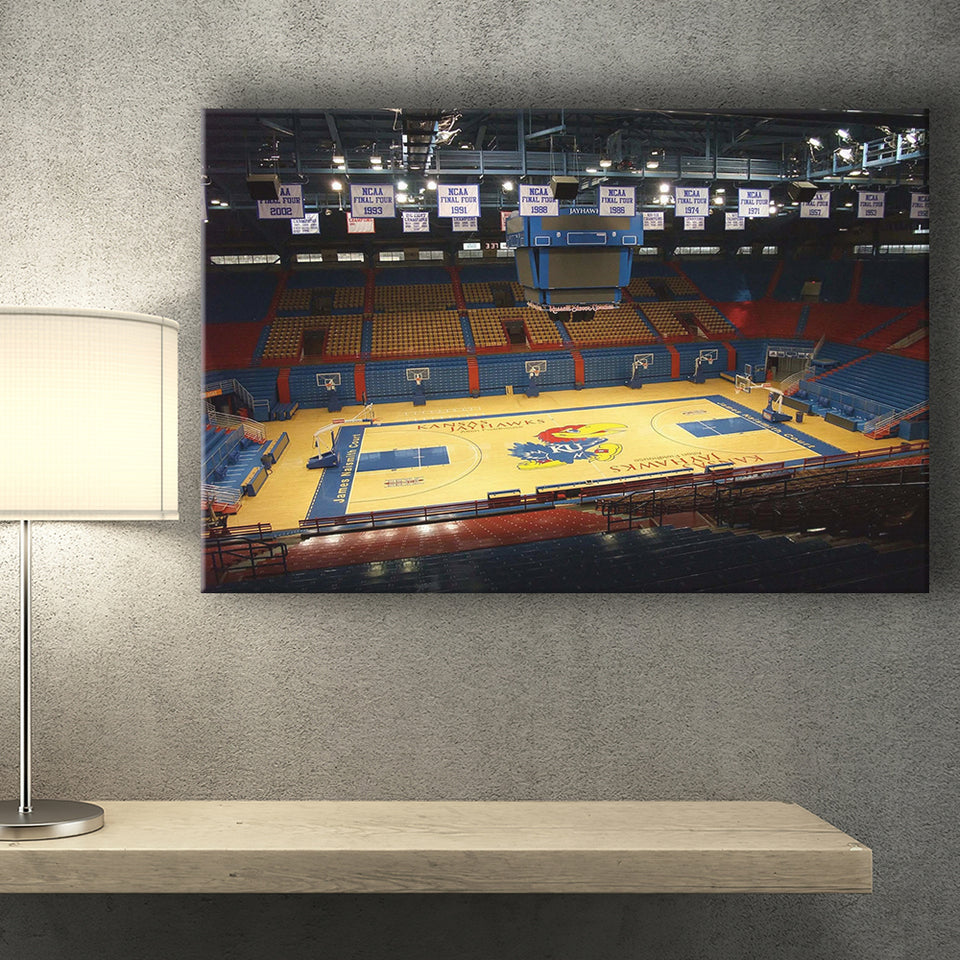 Kansas Jayhawks Stadium Canvas Prints Allen Fieldhouse Wall Art Basketball,Sport Stadium Art Prints, Fan Gift, Wall Decor