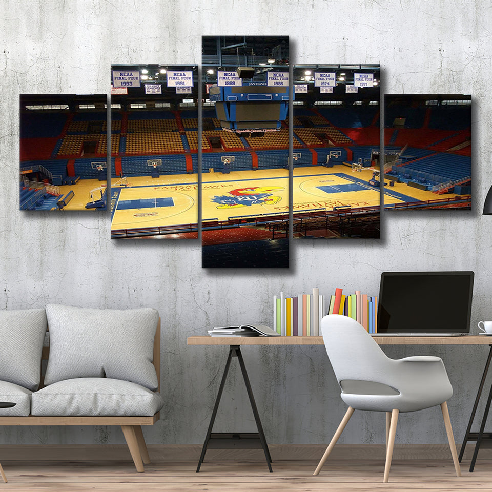 Kansas Jayhawks Stadium Canvas Prints Allen Fieldhouse Wall Art Basketball,Multi Panels,Sport Stadium Art Prints, Fan Gift