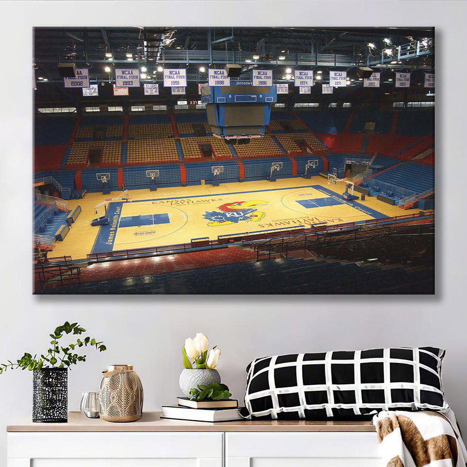 Kansas Jayhawks Stadium Canvas Prints Allen Fieldhouse Wall Art Basketball,Sport Stadium Art Prints, Fan Gift, Wall Decor