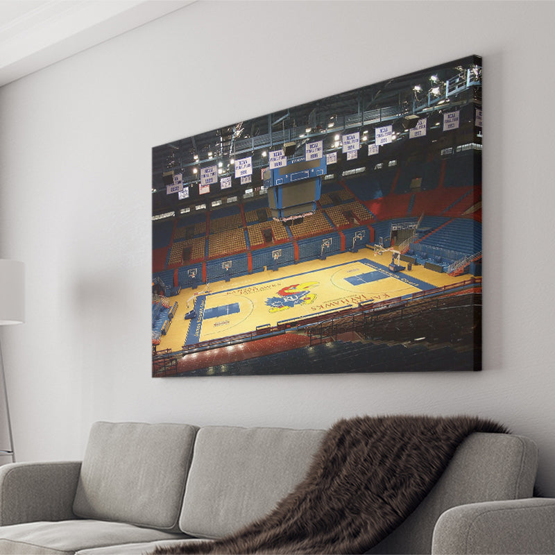 Kansas Jayhawks Stadium Canvas Prints Allen Fieldhouse Wall Art Basketball,Sport Stadium Art Prints, Fan Gift, Wall Decor