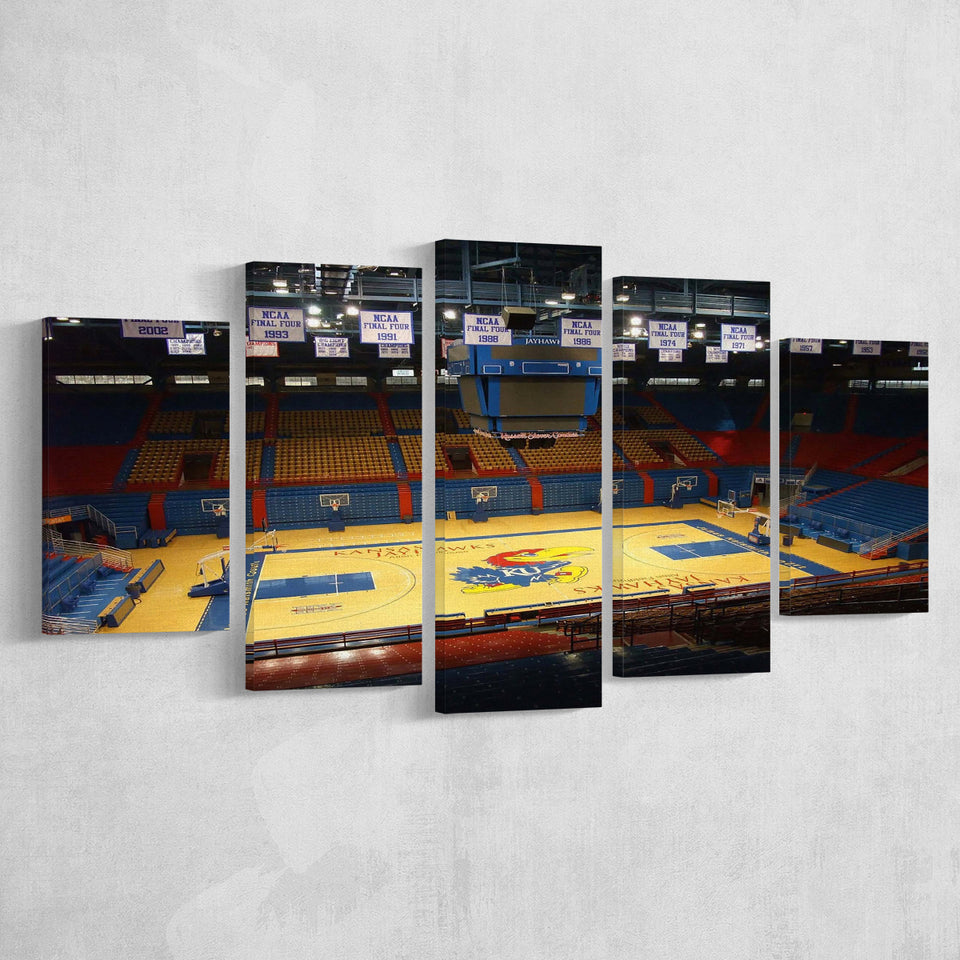 Kansas Jayhawks Stadium Canvas Prints Allen Fieldhouse Wall Art Basketball,Multi Panels,Sport Stadium Art Prints, Fan Gift