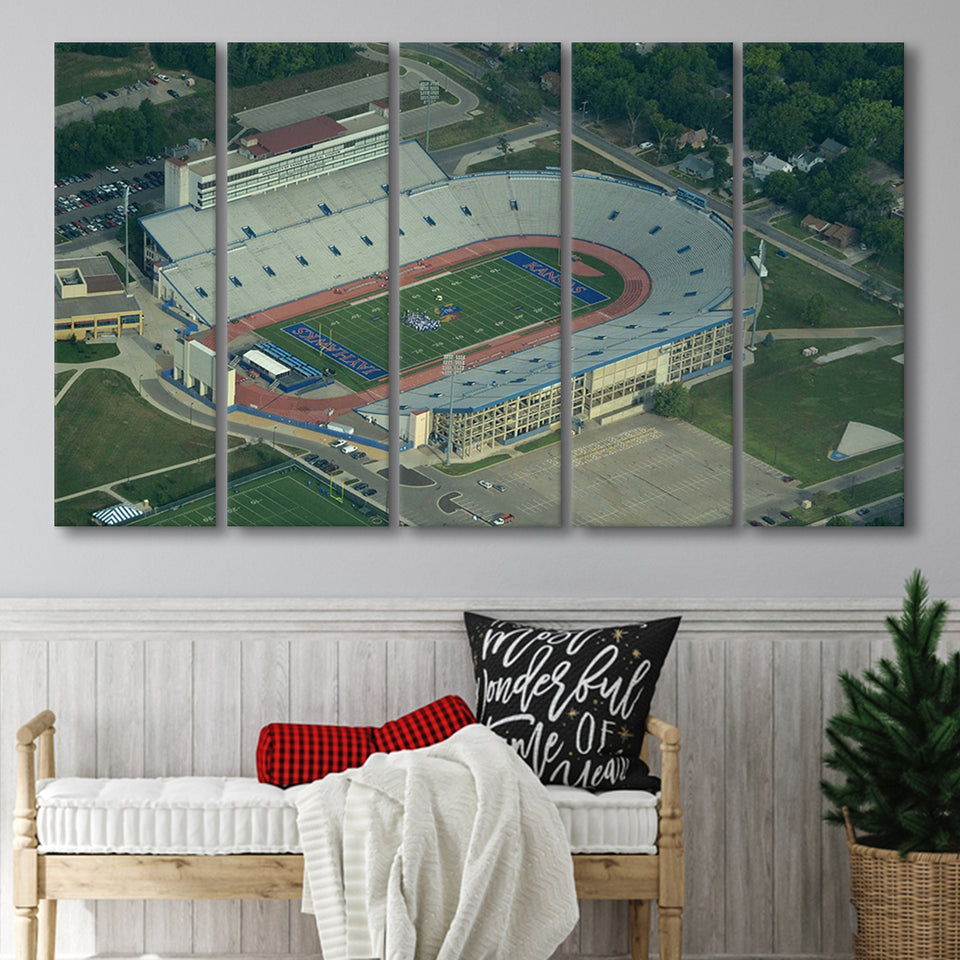 Kansas Jayhawks Stadium Canvas Prints David Booth Memorial Stadium Wall,Multi Panels B,Sport Stadium Art Prints, Fan Gift