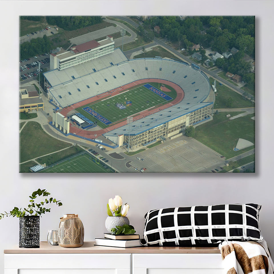 Kansas Jayhawks Stadium Canvas Prints David Booth Memorial Stadium Wall,Sport Stadium Art Prints, Fan Gift, Wall Decor