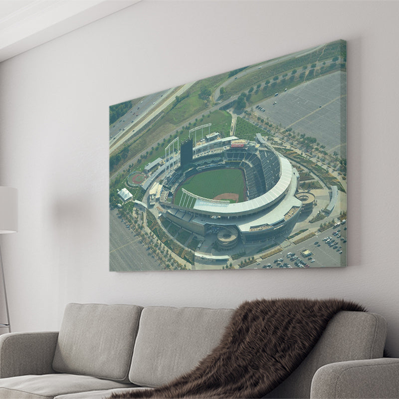 Canvas-Print of Kauffman Stadium in Kansas City Missouri / Kansas