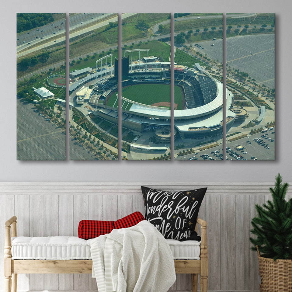 Kauffman Stadium Canvas Prints Kansas City Royals Wall Art,Multi Panels B,Sport Stadium Art Prints, Fan Gift
