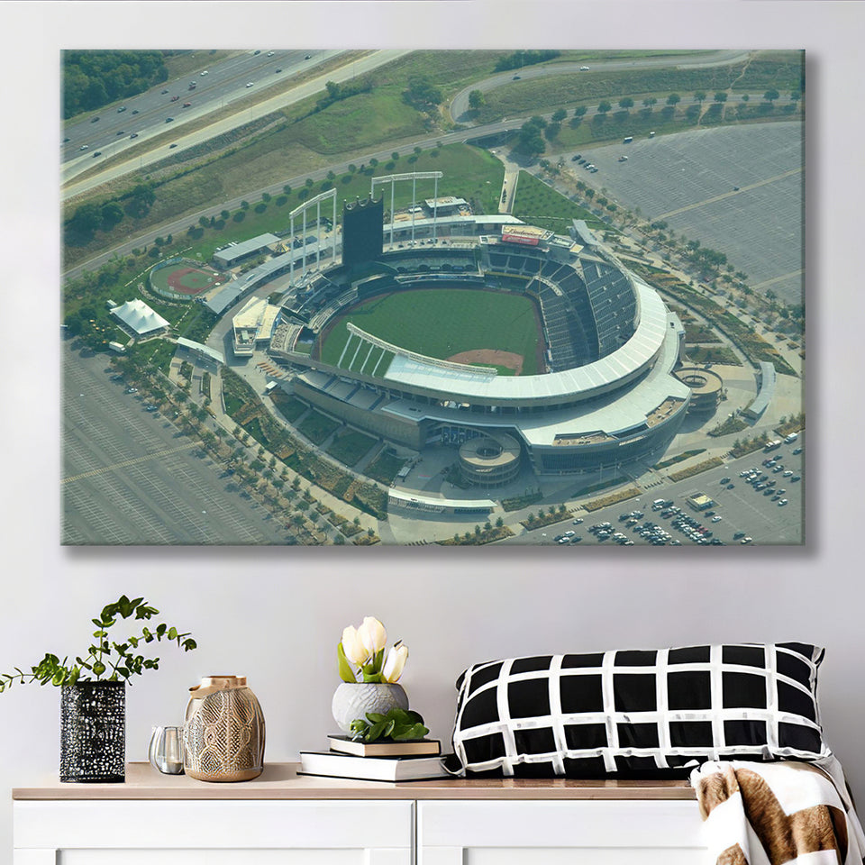 Canvas-Print of Kauffman Stadium in Kansas City Missouri / Kansas