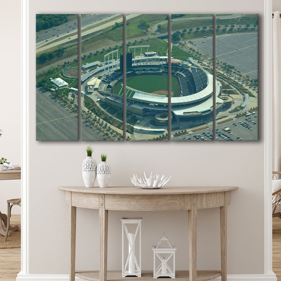 Kauffman Stadium Canvas Prints Kansas City Royals Wall Art,Multi Panels B,Sport Stadium Art Prints, Fan Gift