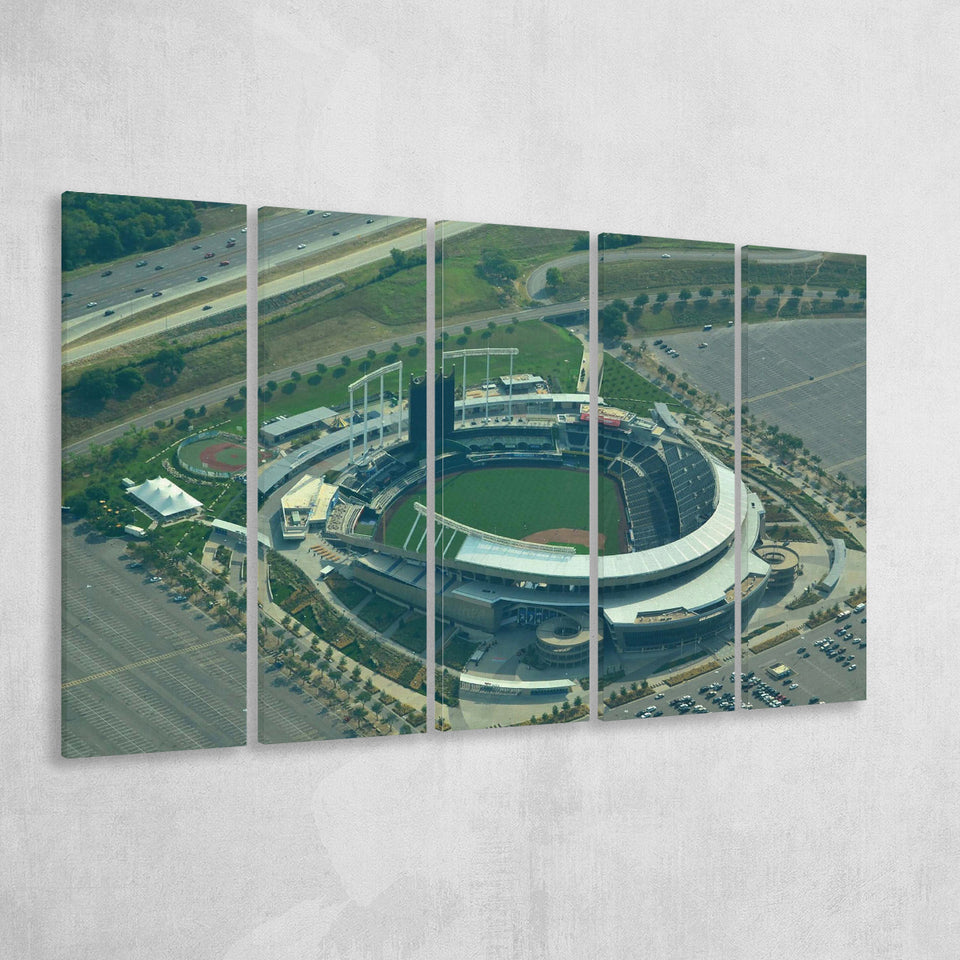 Kauffman Stadium Canvas Prints Kansas City Royals Wall Art,Multi Panels B,Sport Stadium Art Prints, Fan Gift