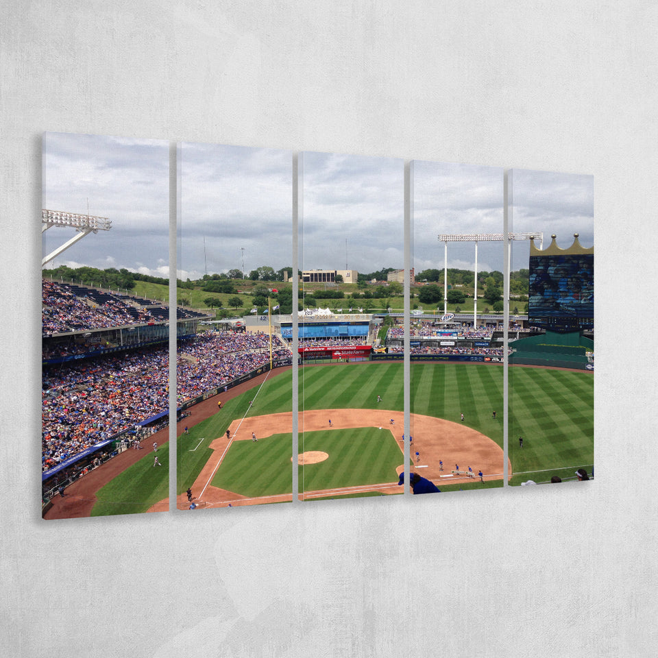 Kauffman Stadium Interleague, Stadium Canvas, Sport Art, Gift for him, Multi Panels B, Canvas Prints Wall Art Decor