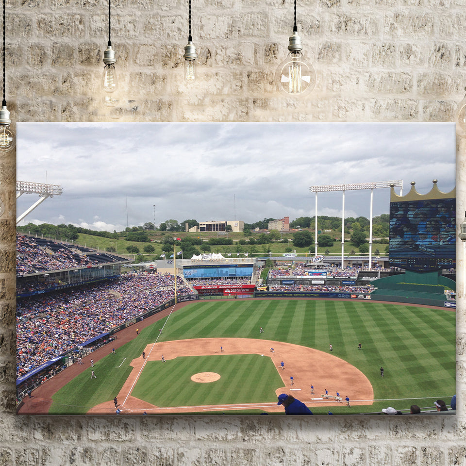 Kauffman Stadium Interleague, Stadium Canvas, Sport Art, Gift for him, Fan Gift, Canvas Prints Wall Art Decor