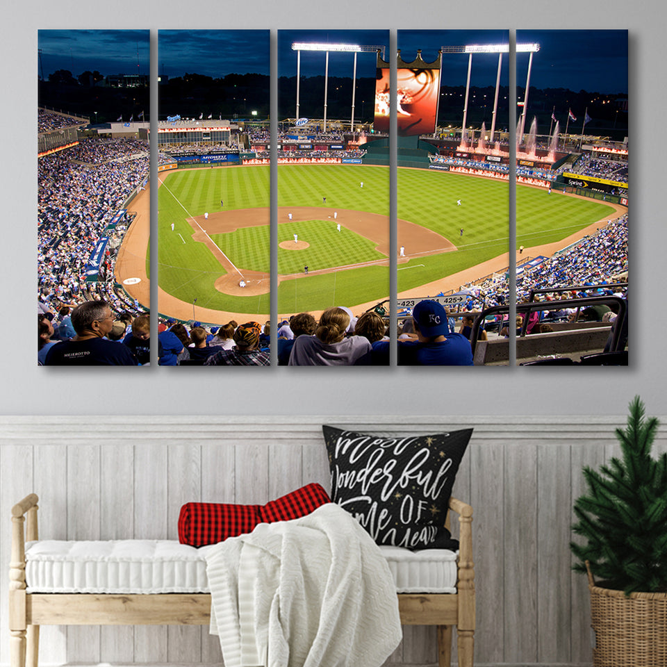 Kauffman Stadium Kansas City, Stadium Canvas, Sport Art, Gift for him, Multi Panels B, Canvas Prints Wall Art Decor