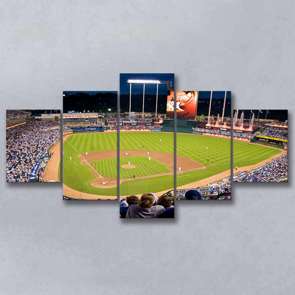 Kauffman Stadium Kansas City, Stadium Canvas, Sport Art, Large Canvas, Multi Panels, Canvas Prints Wall Art Decor