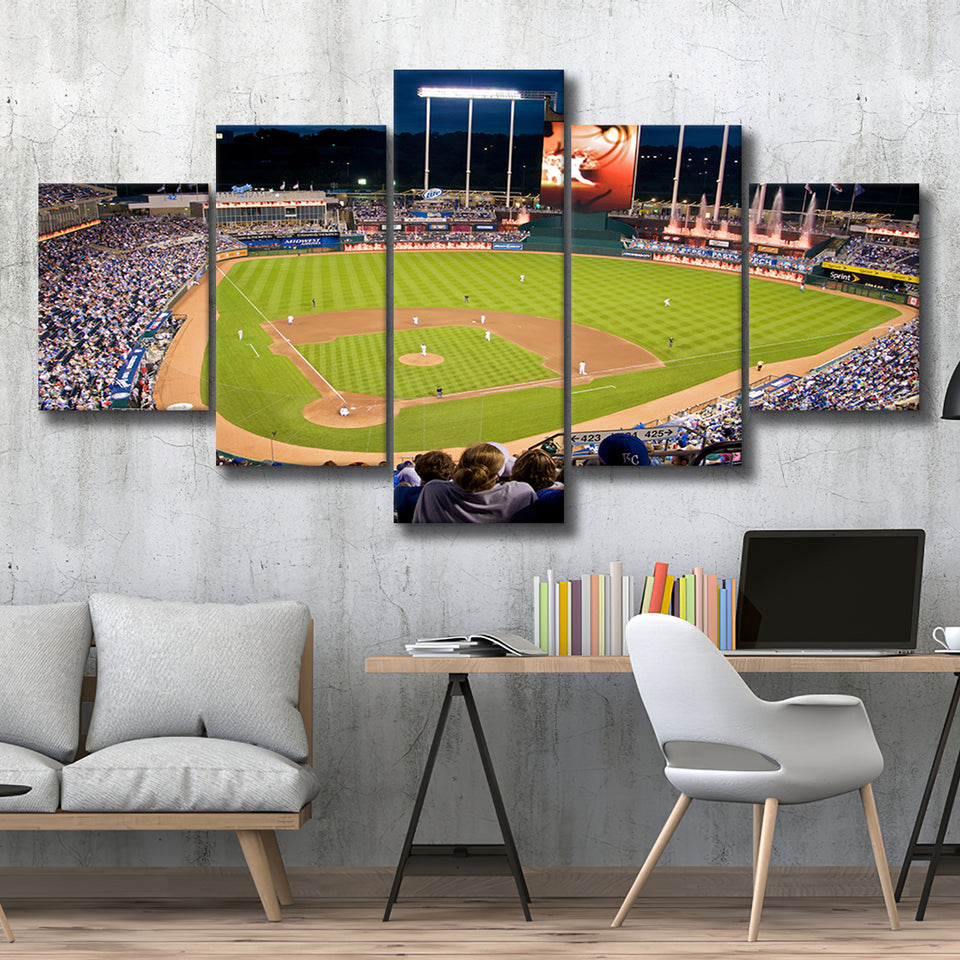 Kauffman Stadium Kansas City, Stadium Canvas, Sport Art, Large Canvas, Multi Panels, Canvas Prints Wall Art Decor
