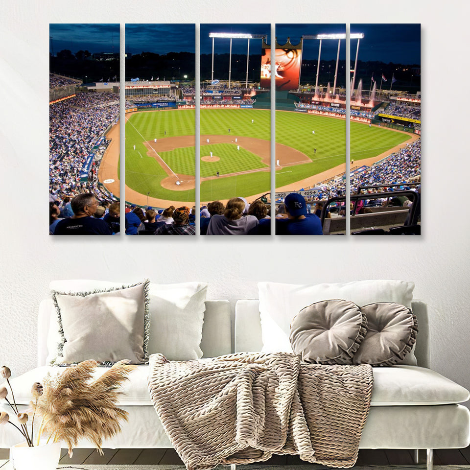 Kauffman Stadium Kansas City 5 Pieces B Canvas Prints Wall Art - Painting Canvas, Multi Panels,5 Panel, Wall Decor