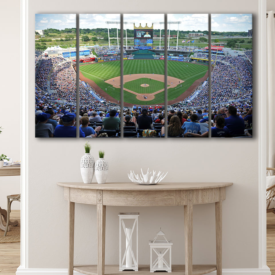 Kauffman Stadium Royals, Stadium Canvas, Sport Art, Gift for him, Multi Panels B, Canvas Prints Wall Art Decor