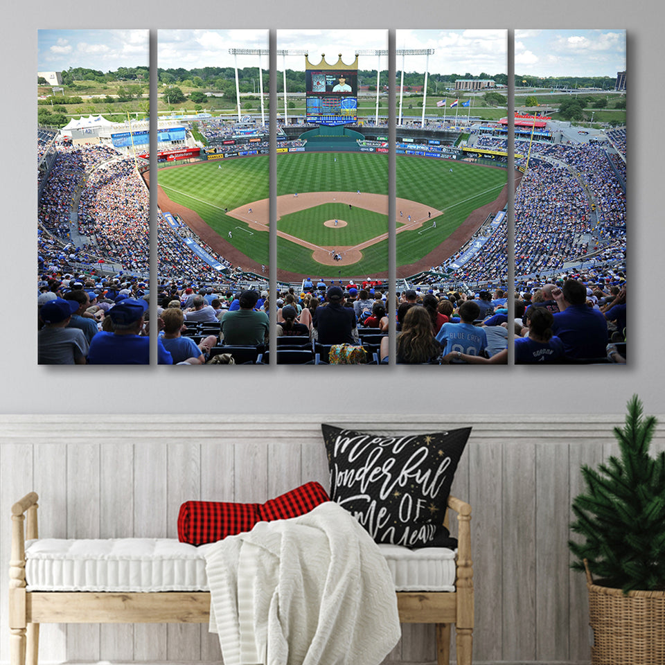 Kauffman Stadium Royals, Stadium Canvas, Sport Art, Gift for him, Multi Panels B, Canvas Prints Wall Art Decor