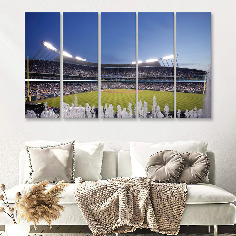Kauffman Stadium In Kansas City 5 Pieces B Canvas Prints Wall Art - Painting Canvas, Multi Panel, Wall Decor, Canvas Art