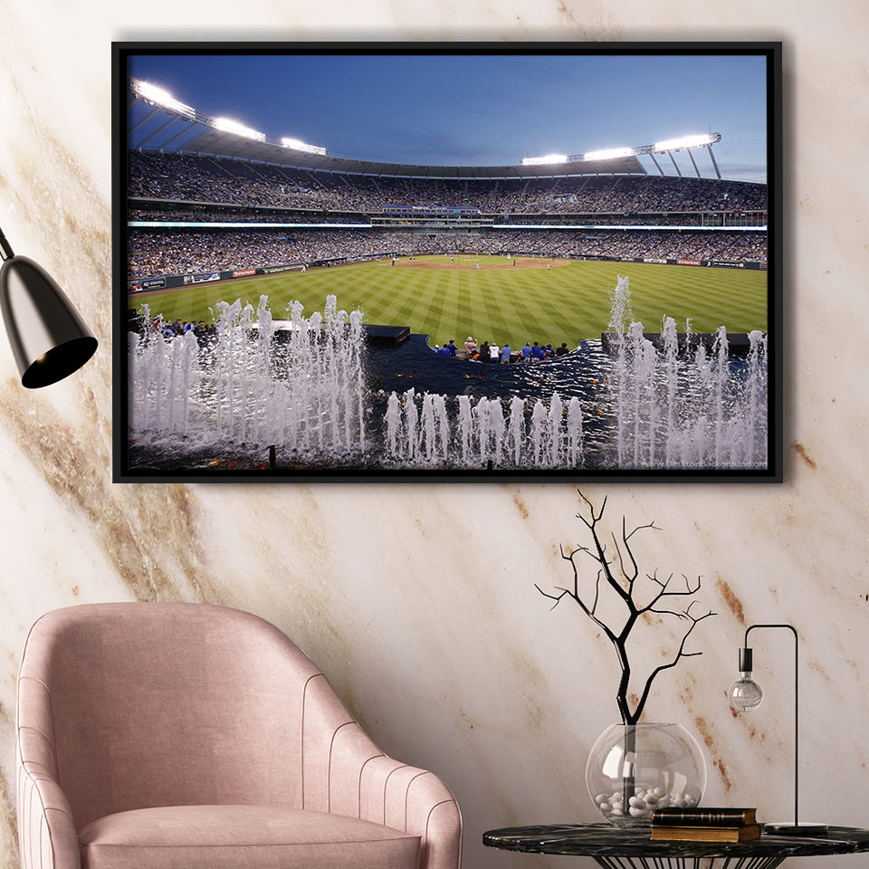 Kauffman Stadium in Kansas City, Stadium Canvas, Sport Art, Gift for him, Framed Canvas Prints Wall Art Decor, Framed Picture