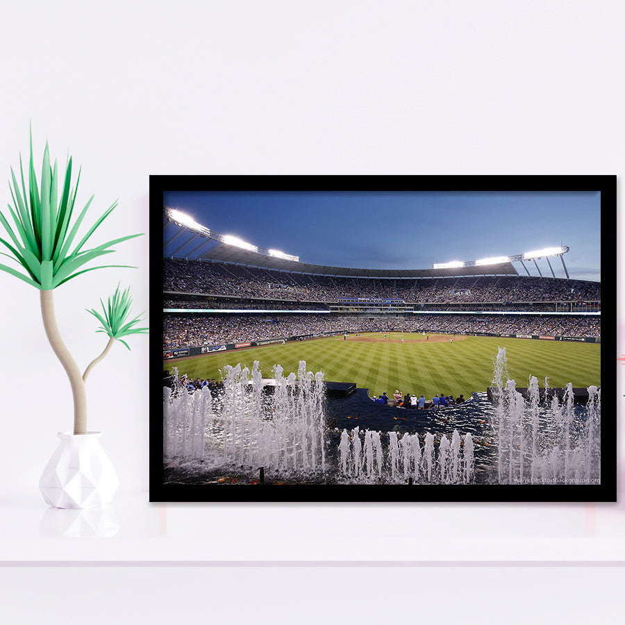 Kauffman Stadium in Kansas City, Stadium Canvas, Sport Art, Gift for him, Framed Art Prints Wall Art Decor, Framed Picture