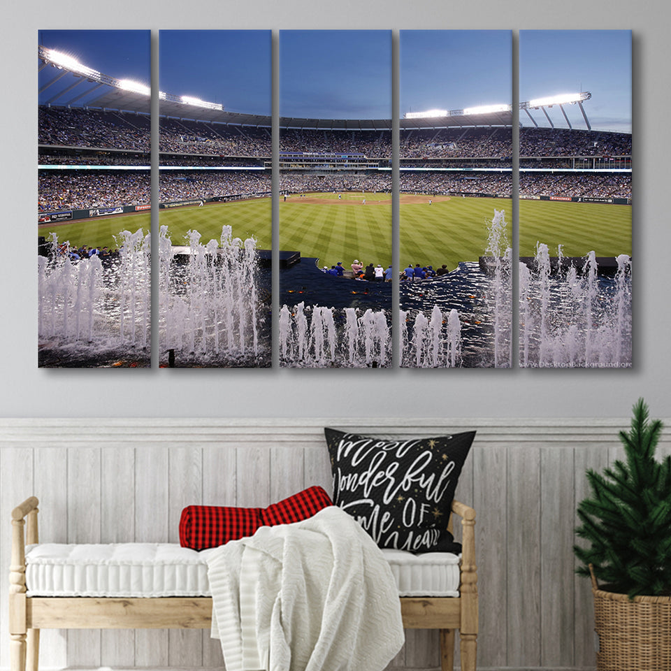 Kauffman Stadium in Kansas City, Stadium Canvas, Sport Art, Gift for him, Multi Panels B, Canvas Prints Wall Art Decor